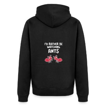 I prefer to watch ant keepers - Unisex Premium Organic Zip Hoodie - black - Back - Nico (187cm)