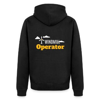 Windmill Operator Wind Power Wind Energy - Unisex Premium Organic Zip Hoodie - black - Back - Nico (187cm)