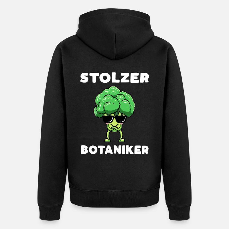 Stolzer Botaniker - Unisex Premium Bio Zip Hoodie - Schwarz