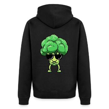 Brocoli Emoticon Végétalien Légume Végétarien - Veste à capuche bio Premium Unisexe - noir - Dos - Nico (187cm)