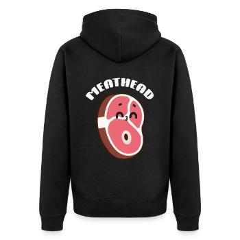 Steak - Unisex Premium Bio Zip Hoodie - Schwarz - Hinten - Nico (187cm)