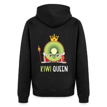 Steak - Unisex Premium Bio Zip Hoodie - Schwarz - Hinten - Nico (187cm)