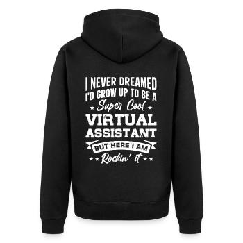 Freelance Profession Indépendant Virtuel - Veste à capuche bio Premium Unisexe - noir - Dos - Nico (187cm)