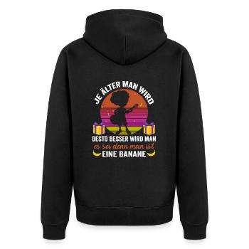 Gitarrenspieler Geburtstag Gitarrist Musiker - Unisex Premium Bio Zip Hoodie - Schwarz - Hinten - Nico (187cm)
