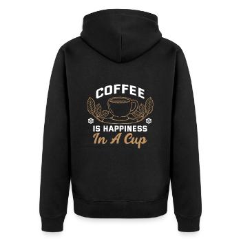 I Like Coffee Gift Ideas Coffee Lover - Unisex Premium Organic Zip Hoodie - black - Back - Nico (187cm)