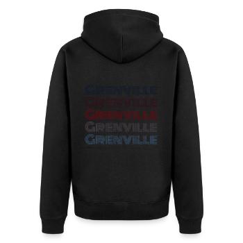 Vintage Grenada City - Retro Grenville - Unisex Premium Organic Zip Hoodie - black - Back - Nico (187cm)