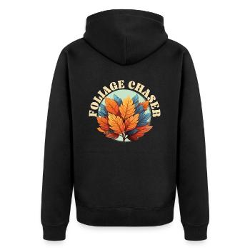 Leaf Peeping Autumn Leaf Peeper Fall Foliage - Unisex Premium Organic Zip Hoodie - black - Back - Nico (187cm)