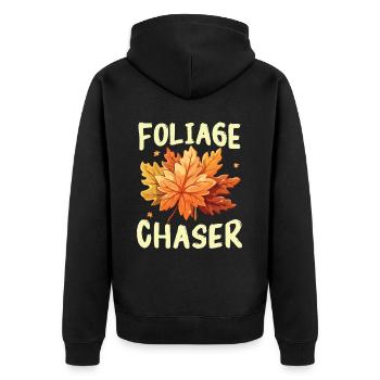 Leaf Peeping Autumn Leaf Peeper Fall Foliage - Unisex Premium Organic Zip Hoodie - black - Back - Nico (187cm)