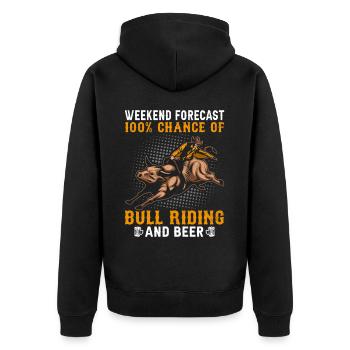 Bull Rider Cowboy - Unisex Premium Organic Zip Hoodie - black - Back - Nico (187cm)