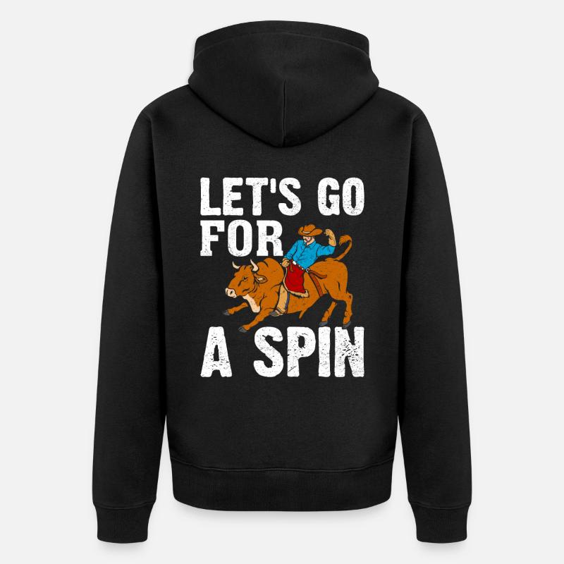Stierreiter Stierreitender Cowboy - Unisex Premium Bio Zip Hoodie - Schwarz