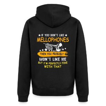 Mellophonist - Unisex Premium Organic Zip Hoodie - black - Back - Nico (187cm)
