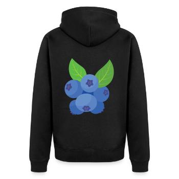 Blauberren Blauberre Geschenk - Unisex Premium Bio Zip Hoodie - Schwarz - Hinten - Nico (187cm)