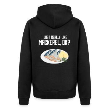 Mackrel Mackrel Saltwater Fish Fishing - Unisex Premium Organic Zip Hoodie - black - Back - Nico (187cm)