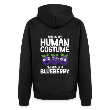 Blauberren Blauberre Geschenk - Unisex Premium Bio Zip Hoodie - Schwarz - Hinten - Nico (187cm)