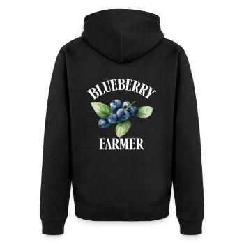 Blauberren Blauberre Geschenk - Unisex Premium Bio Zip Hoodie - Schwarz - Hinten - Nico (187cm)