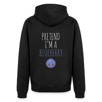 Blauberren Blauberre Geschenk - Unisex Premium Bio Zip Hoodie - Schwarz - Hinten - Nico (187cm)