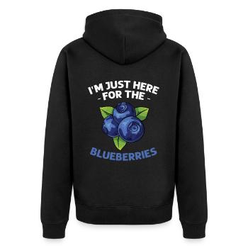 Blauberren Blauberre Geschenk - Unisex Premium Bio Zip Hoodie - Schwarz - Hinten - Nico (187cm)