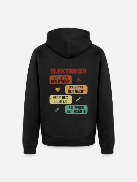 Wächter Bringer Herr Zauberer Elektrotechniker - Unisex Premium Bio Zip Hoodie - Schwarz