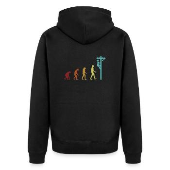 Electrician Evolution Electronics Technician Electrician - Unisex Premium Organic Zip Hoodie - black - Back - Nico (187cm)