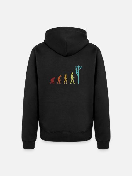 Electrician Evolution Electronics Technician Electrician - Unisex Premium Organic Zip Hoodie - black