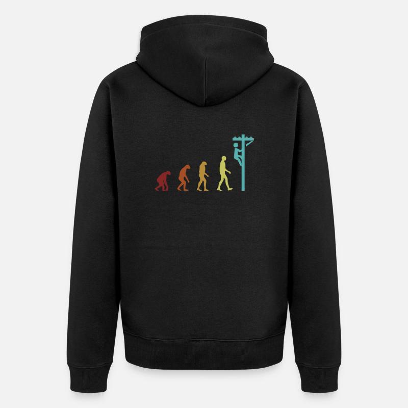 Electrician Evolution Elektroniker Elektriker - Unisex Premium Bio Zip Hoodie - Schwarz
