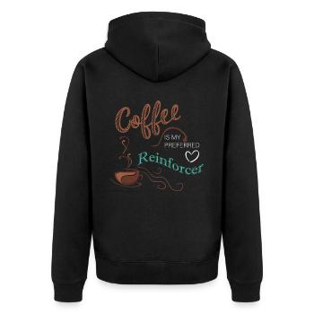 Coffee Therapist Teacher - Coffee Teacher School - Unisex Premium Organic Zip Hoodie - black - Back - Nico (187cm)