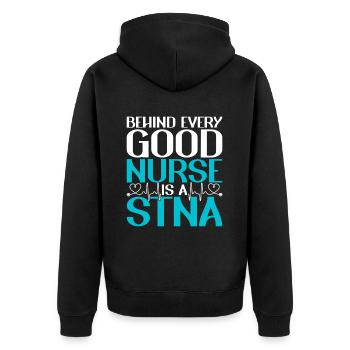 geriatric care assistant geriatric care assistant - Unisex Premium Organic Zip Hoodie - black - Back - Nico (187cm)