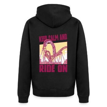 Roller Coaster Amusement Park Roller Coaster Ride - Unisex Premium Organic Zip Hoodie - black - Back - Nico (187cm)