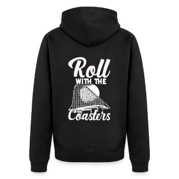 Roller Coaster Amusement Park Roller Coaster Ride - Unisex Premium Organic Zip Hoodie - black - Back - Nico (187cm)