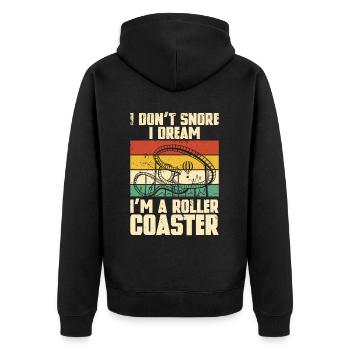 Roller Coaster Amusement Park Roller Coaster Ride - Unisex Premium Organic Zip Hoodie - black - Back - Nico (187cm)