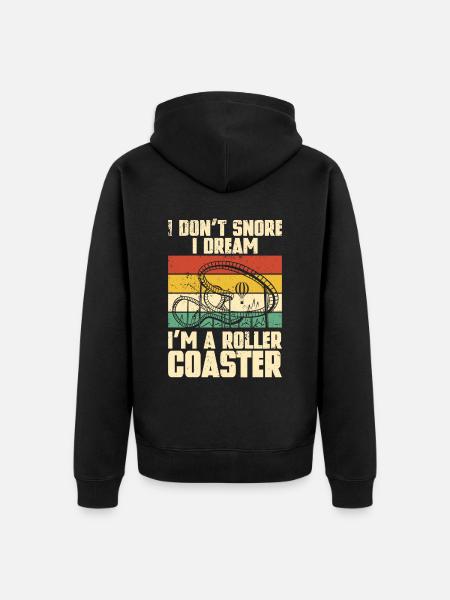 Achterbahnvergnügungspark Achterbahnfahrt - Unisex Premium Bio Zip Hoodie - Schwarz