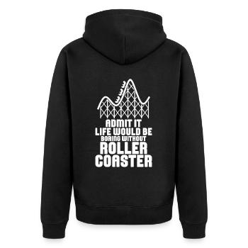 Roller Coaster Amusement Park Roller Coaster Ride - Unisex Premium Organic Zip Hoodie - black - Back - Nico (187cm)