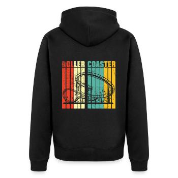 Roller Coaster Amusement Park Roller Coaster Ride - Unisex Premium Organic Zip Hoodie - black - Back - Nico (187cm)