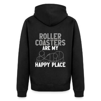 Roller Coaster Amusement Park Roller Coaster Ride - Unisex Premium Organic Zip Hoodie - black - Back - Nico (187cm)