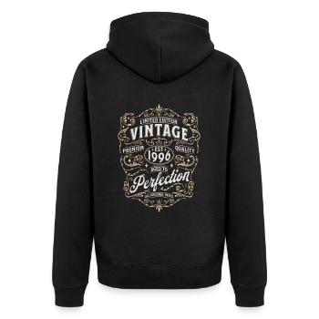 Millésime 1996 Anniversaire Légendaire depuis 1996 - Veste à capuche bio Premium Unisexe - noir - Dos - Nico (187cm)