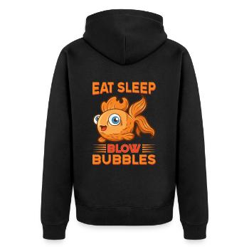 Aquarist Koi Fish Lover Aquarium - Unisex Premium Organic Zip Hoodie - black - Back - Nico (187cm)