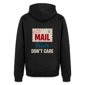 Mail Hair Doesn’t Care Drôle Mail Lady - Veste à capuche bio Premium Unisexe - noir - Dos - Nico (187cm)