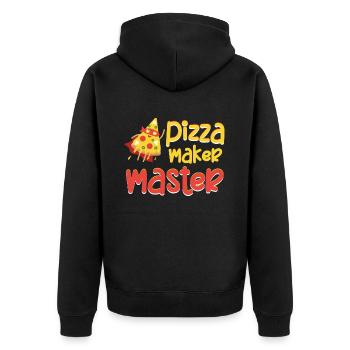 Pizza Maker Master Funny Italian Cuisine - Unisex Premium Organic Zip Hoodie - black - Back - Nico (187cm)