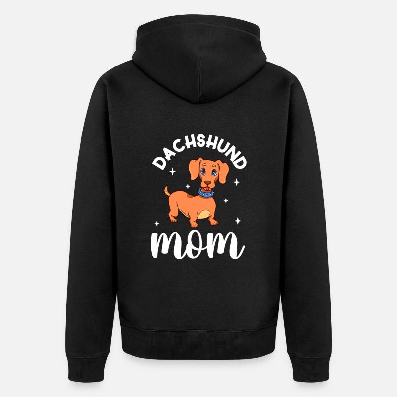 Maman teckel - Dackel - Veste à capuche bio Premium Unisexe - noir
