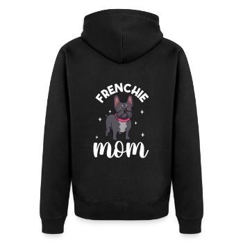 Frenchie Mom - Bouledogue français - Veste à capuche bio Premium Unisexe - noir - Dos - Nico (187cm)