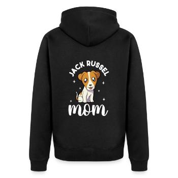 Jack Russel Mom - Jack Russel Terrier - Unisex Premium Bio Zip Hoodie - Schwarz - Hinten - Nico (187cm)