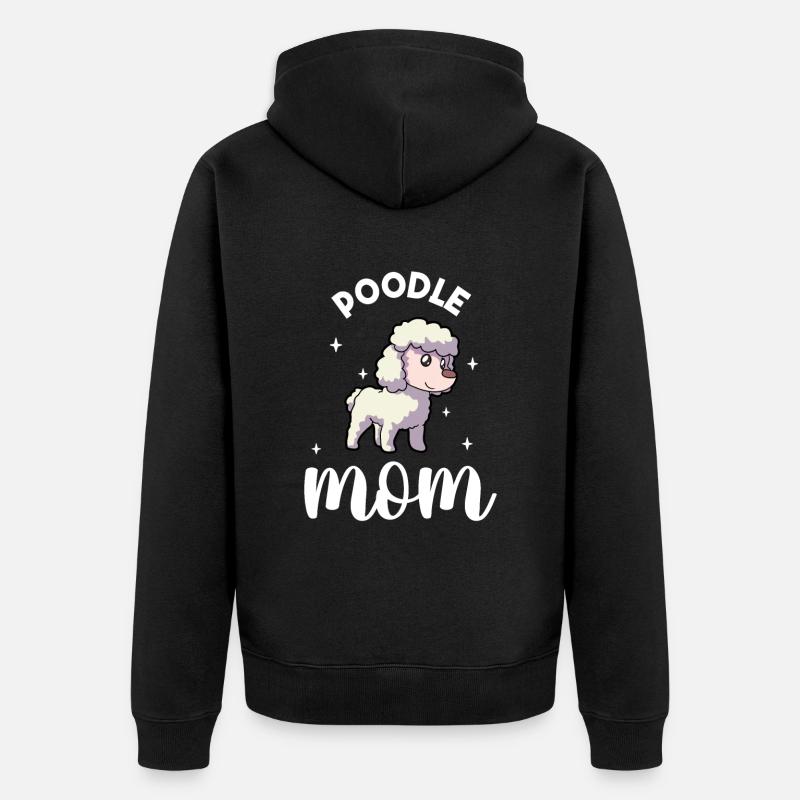Maman caniche - Pudel - Veste à capuche bio Premium Unisexe - noir