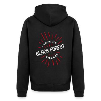 Forêt-Noire Village Village Vie Campagne Oeuf - Veste à capuche bio Premium Unisexe - noir - Dos - Nico (187cm)