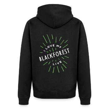Black Forest Village Country Egg Farmers Nature Lovers - Unisex Premium Organic Zip Hoodie - black - Back - Nico (187cm)