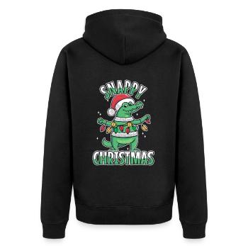 Snappy christmas - Unisex Premium Organic Zip Hoodie - black - Back - Nico (187cm)