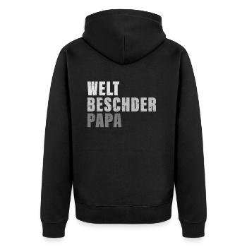 Welt Beschder Papa Bester Vater Schwäbisch Schwabe - Unisex Premium Bio Zip Hoodie - Schwarz - Hinten - Nico (187cm)