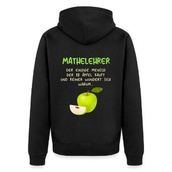 Mathematiker Mathematik Mathe Examen Lehramt - Unisex Premium Bio Zip Hoodie - Schwarz - Hinten - Nico (187cm)