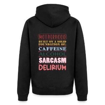 Maternity Momlife Mom Life Mother's Day - Unisex Premium Organic Zip Hoodie - black - Back - Nico (187cm)