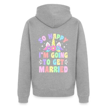 Douche nuptiale de mariage - Veste à capuche bio Premium Unisexe - gris chiné - Dos - Nico (187cm)