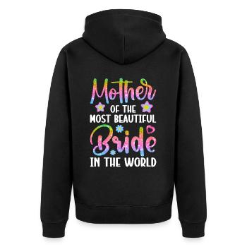 Wedding Bridal Shower - Unisex Premium Organic Zip Hoodie - black - Back - Nico (187cm)